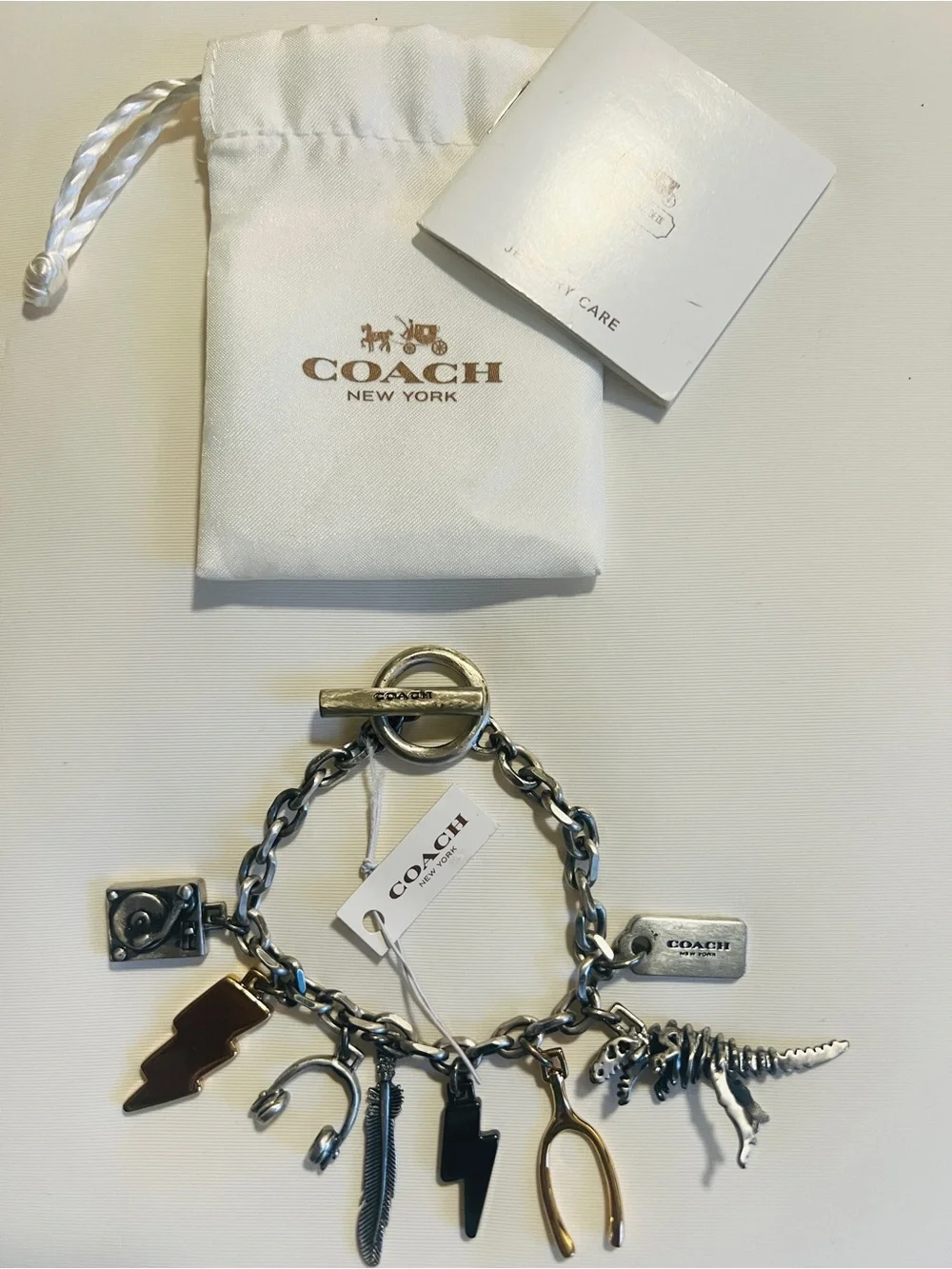 NWT Coach RARE Y2K Found Objects Charm Toggle Closure Bracelet - Sizs Small